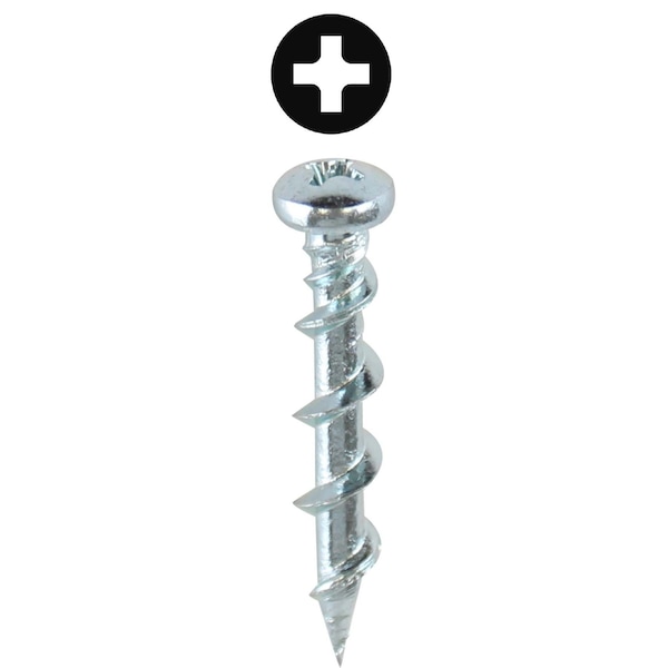 Screw Anchor, 1-1/4" L, Carbon Steel